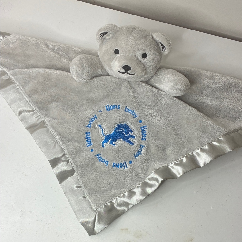 Detroit Lions Baby Fanatic Baby Security Blanket with Bear